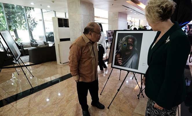 The opening ceremony of the  exhibition in Jakarta.
