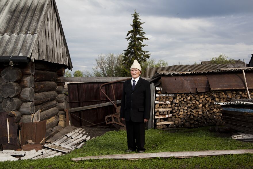 Mari people in the Ural region wearing traditional costumnes