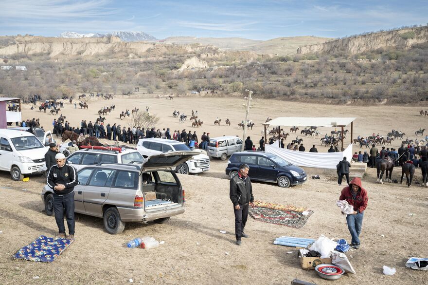 Buzkashi, the most popular Tajik game