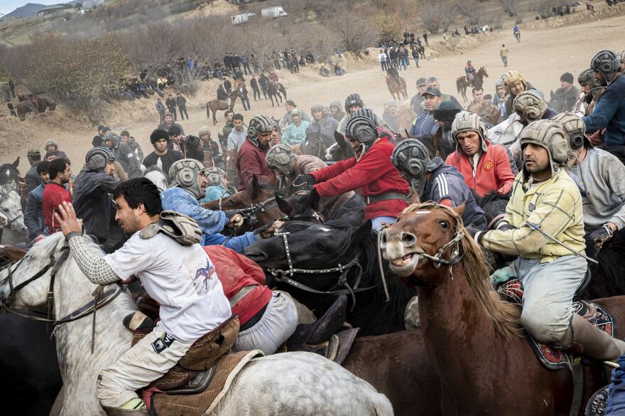 Buzkashi, the most popular Tajik game